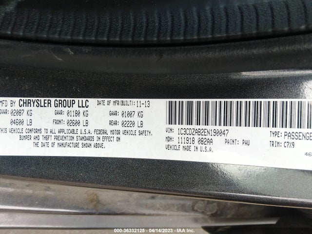 Dodge AVENGER SE 2014 1C3CDZAB2EN190047 Image 9
