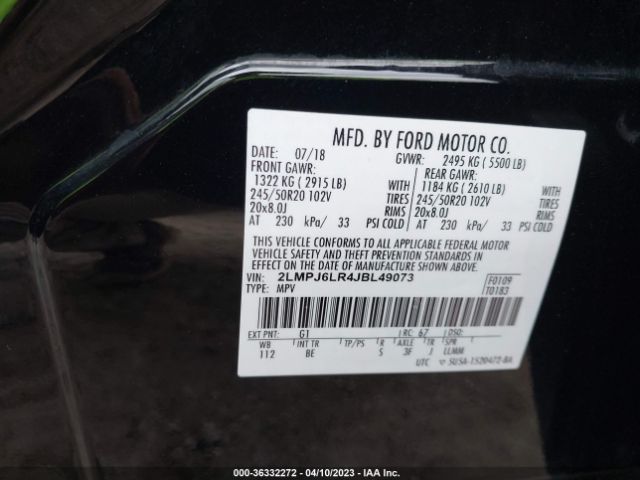 2LMPJ6LR4JBL49073 Lincoln Mkx Reserve