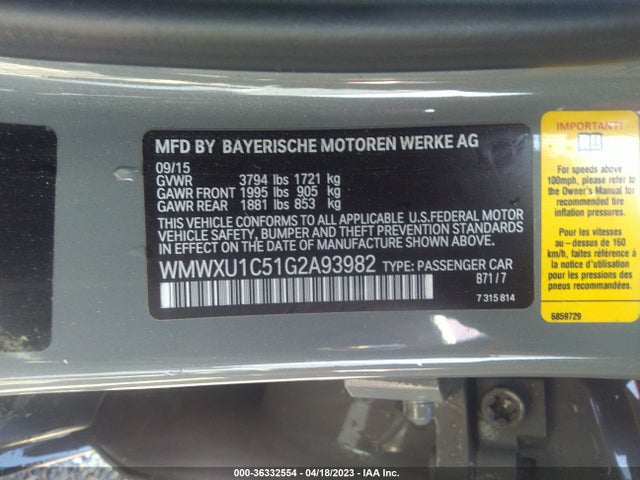 2016 Mini Hardtop, VIN: WMWXU1C51G2A93982