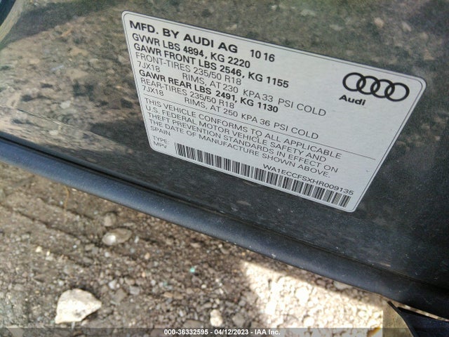 WA1ECCFSXHR009135 Audi Q3 PREMIUM