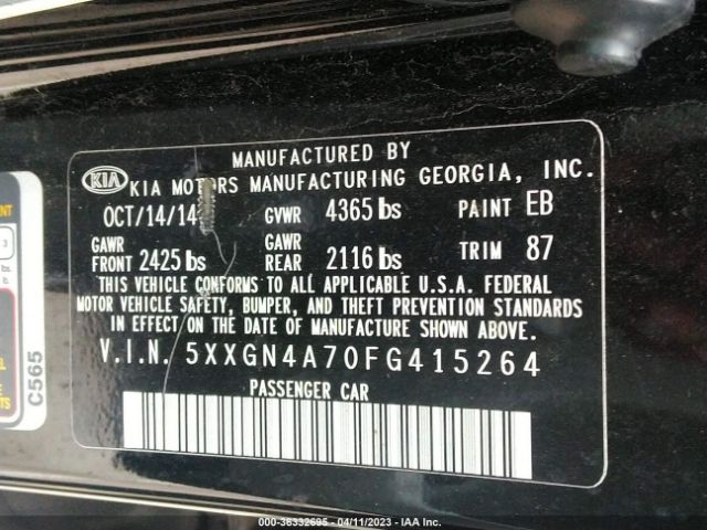 5XXGN4A70FG415264 KIA OPTIMA EX