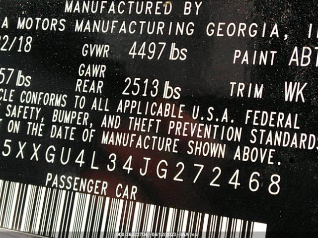 5XXGU4L34JG272468 KIA OPTIMA EX