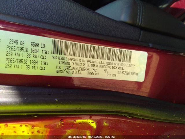 1C4RDJAG4JC486485 Dodge Durango Sxt