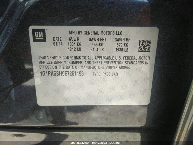 Chevrolet CRUZE LS 2014 1G1PA5SH9E7261193 Image 11