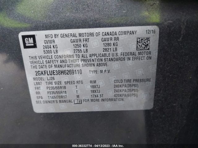 2GKFLUE38H6269110 GMC Terrain Slt