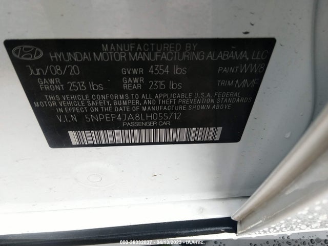Hyundai SONATA SEL 2020 5NPEF4JA8LH055712 Image 11