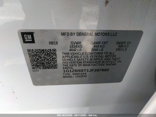 Chevrolet MALIBU LS 2018 1G1ZB5ST1JF287880 Image 10