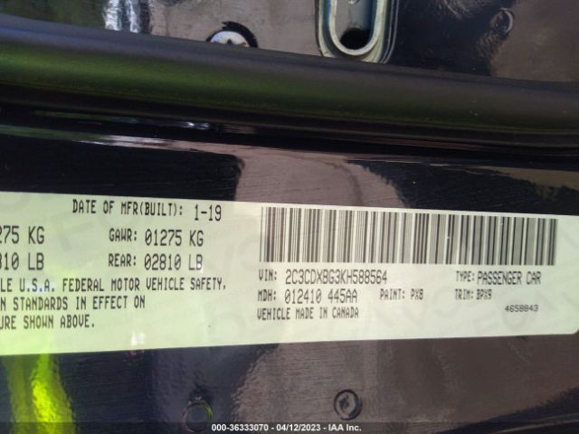 2C3CDXBG3KH588564 Dodge Charger Sxt