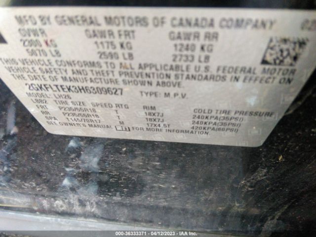 2GKFLTEK3H6309627 GMC Terrain Sle