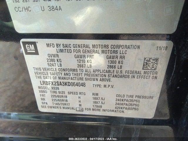 Buick Envision Awd Essence 2019 LRBFX2SA3KD064048 Image 9