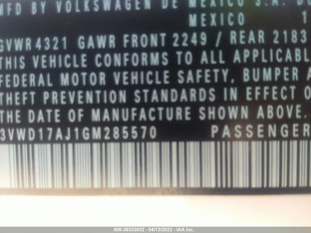 3VWD17AJ1GM285570 Volkswagen Jetta Sedan 1.8t Sport