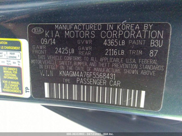 KNAGM4A76F5568431 KIA Optima Lx