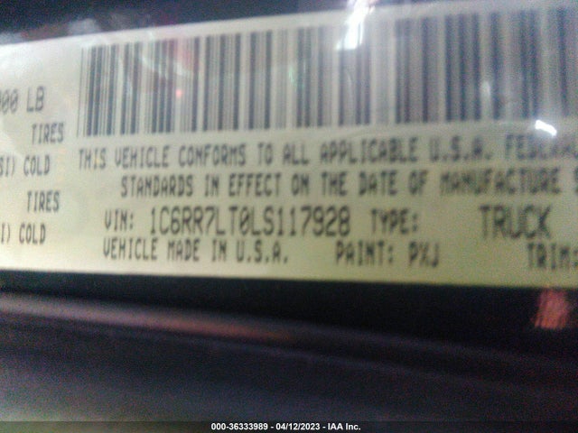 RAM 1500 Classic Warlock 2020 1C6RR7LT0LS117928 Image 9