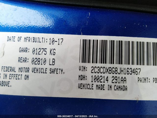 2C3CDXBG8JH163467 Dodge Charger Sxt