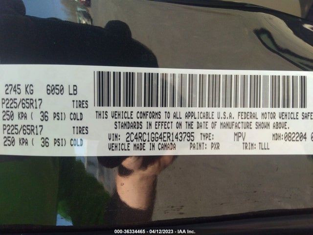 2C4RC1GG4ER143795 Chrysler Town & Country Limited