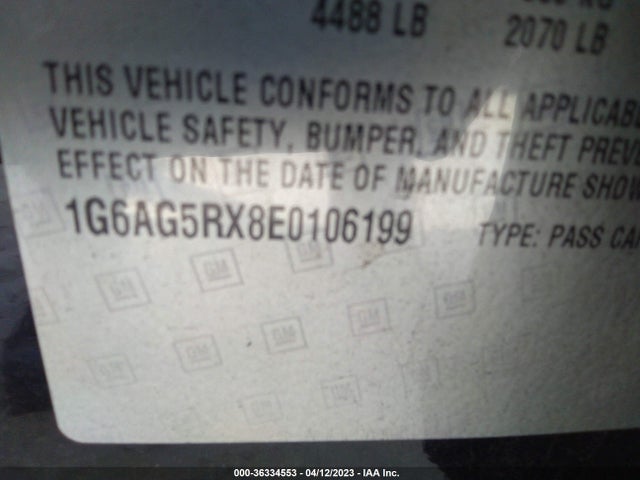 1G6AG5RX8E0106199 Cadillac Ats Standard Awd