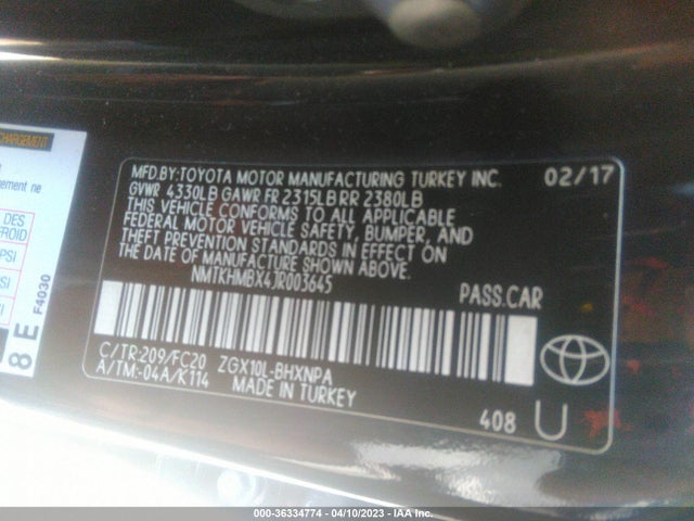 Toyota C-HR XLE 2018 NMTKHMBX4JR003645 Image 10