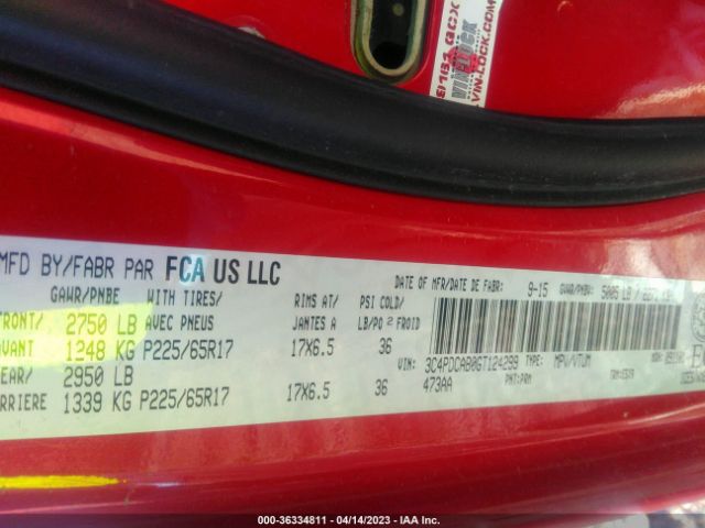3C4PDCAB0GT124299 Dodge Journey Canada Value Pkg