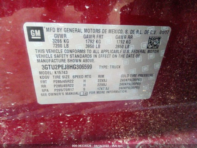 3GTU2PEJ8HG306599 GMC Sierra 1500 Denali