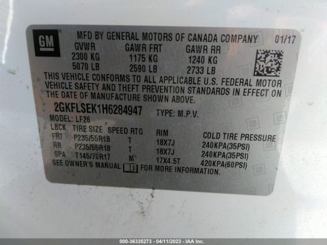 2GKFLSEK1H6284947 GMC Terrain Sle