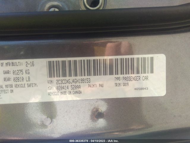 2C3CDXGJ4GH199153 Dodge Charger R/t Scat Pack