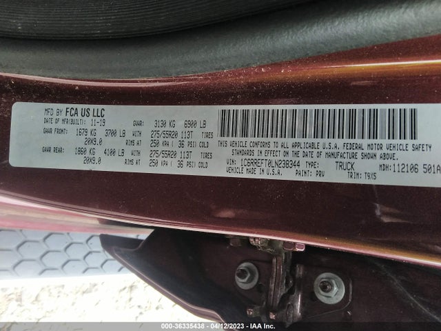 RAM 1500 Lone Star 2020 1C6RREFT0LN238344 Image 10