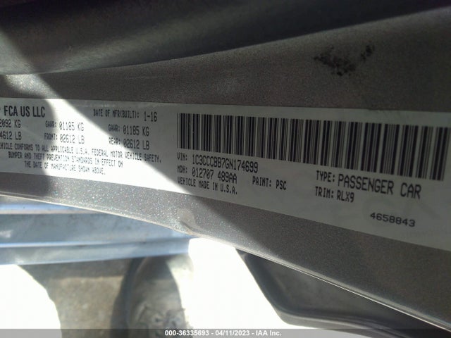 Chrysler 200 S 2016 1C3CCCBB7GN174699 Image 9