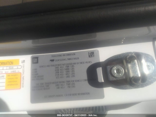 2021 GMC Yukon, VIN: 1GKS2DKL7MR274528