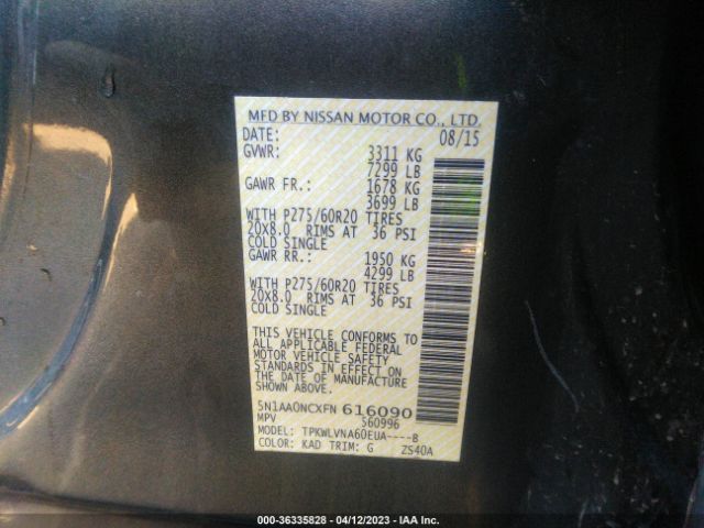 5N1AA0NCXFN616090 Nissan Armada Sl