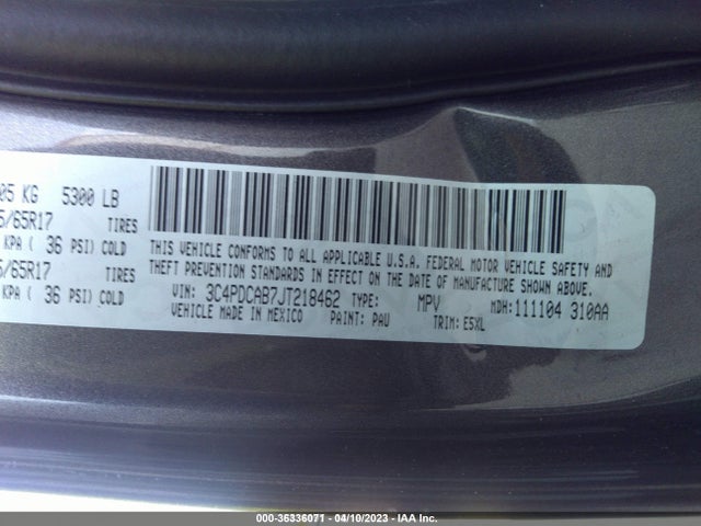 Dodge JOURNEY SE 2018 3C4PDCAB7JT218462 Image 9