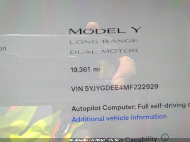 5YJYGDEE4MF222929 Tesla Model Y Long Range