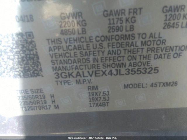 3GKALVEX4JL355325 GMC Terrain Slt