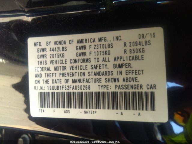 19UUB1F52FA030268 Acura TLX TECH