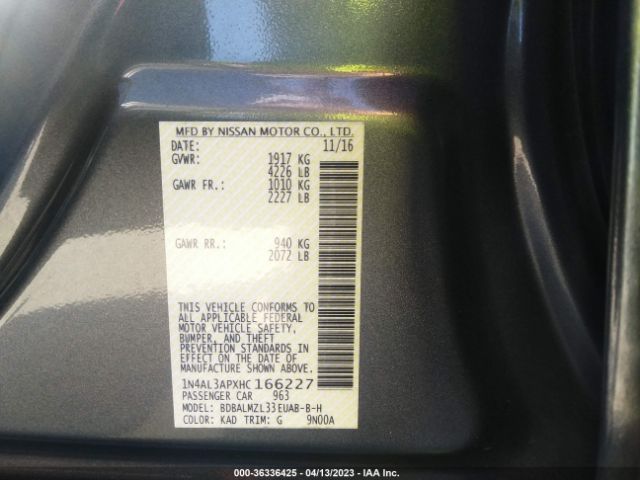 1N4AL3APXHC166227 Nissan Altima 2.5 Sv