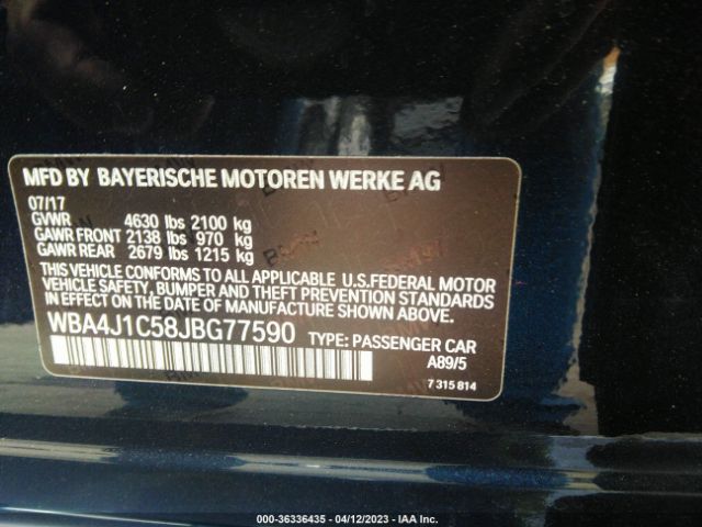 WBA4J1C58JBG77590 BMW 4 Series 430i