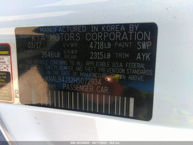KNALB4J12H5072934 KIA Cadenza Premium