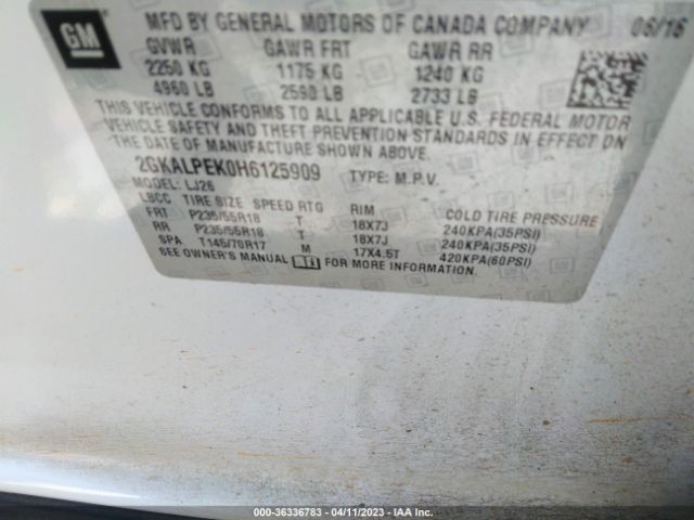 2GKALPEK0H6125909 GMC Terrain Slt