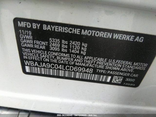 BMW 5 Series 530e Iperformance 2020 WBAJA9C04LCD69948 Image 11