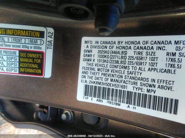 Honda CR-V EX 2014 2HKRM3H50EH531691 Image 9
