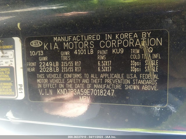 KIA SOUL + 2014 KNDJP3A59E7018247 Image 10