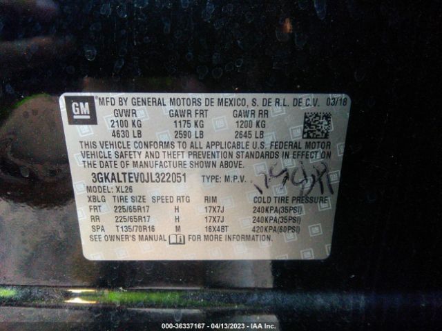 3GKALTEV0JL322051 GMC Terrain Sle