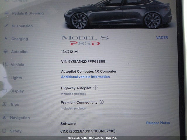 5YJSA1H2XFFP68869 Tesla Model S 85d/p85d/70d/90d/p90d
