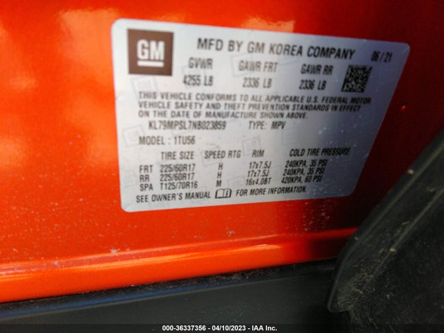 Chevrolet Trailblazer Lt 2022 KL79MPSL7NB023859 Image 9