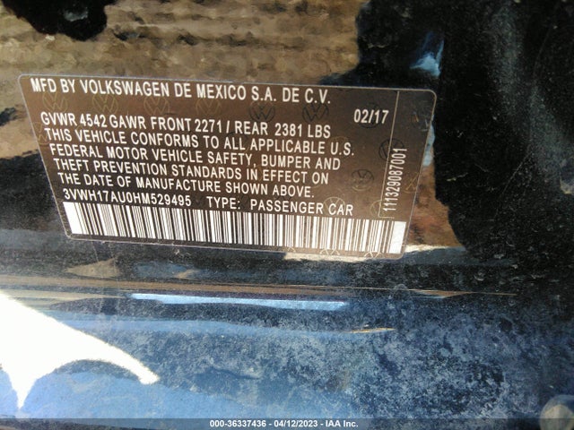 3VWH17AU0HM529495 Volkswagen Golf Alltrack S/se/sel