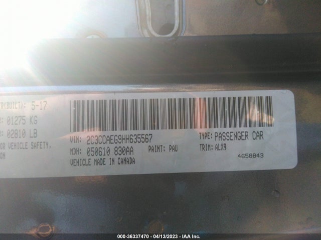 2C3CCAEG9HH635567 Chrysler 300 300c