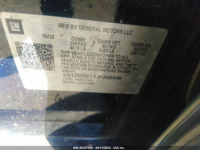 1G1ZD5ST2JF252436 Chevrolet MALIBU LT