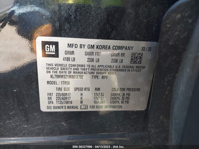 Chevrolet Trailblazer Ls 2021 KL79MMS21MB012702 Image 9