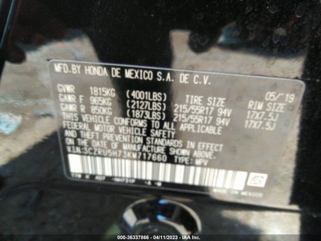Honda Hr-v Ex-l 2019 3CZRU5H73KM717660 Image 9