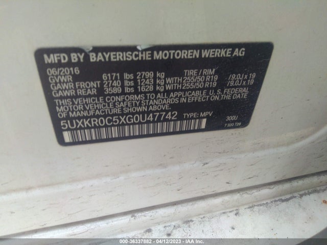 BMW X5 Xdrive35i 2016 5UXKR0C5XG0U47742 Image 10