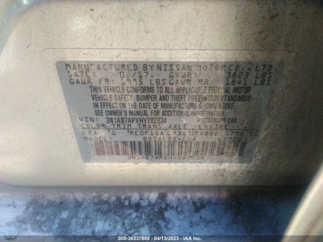 3N1AB7APXHY282834 Nissan SENTRA SV